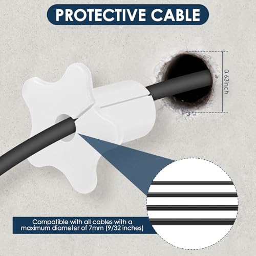 10 Stück Wanddurchführung Kabel, Kabeldurchführungsbuchsen Silikon Kabeldurchführung Wand für 16mm Durchmesser Wandloch, Außen Mauerdurchführung Kabel Wanddurchführung(Weiß)