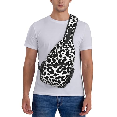 Bolso bandolera estampado leopardo blanco y negro miniatura 7