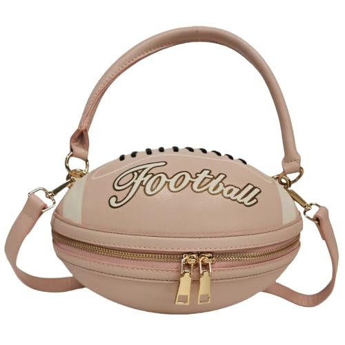 Image of Women Rhinestone Football Shaped Handbag Chain Crossbody Shoulder Bag Football Purse | Rugby, Unique, Novelty, Football