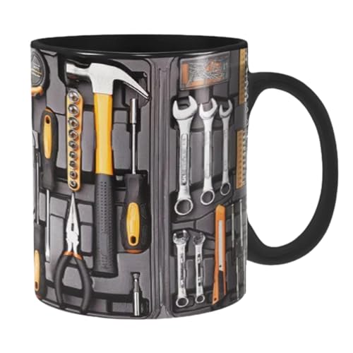Uitseld Mechanic Toolbox Mug Mechanic Coffee Mug Tool Box Mechanic Mugs Funny Black Mechanic Toolbox Set Coffee Mug Mechanic Toolbox Coffee Cup for Engineer Men Him Dad Black
