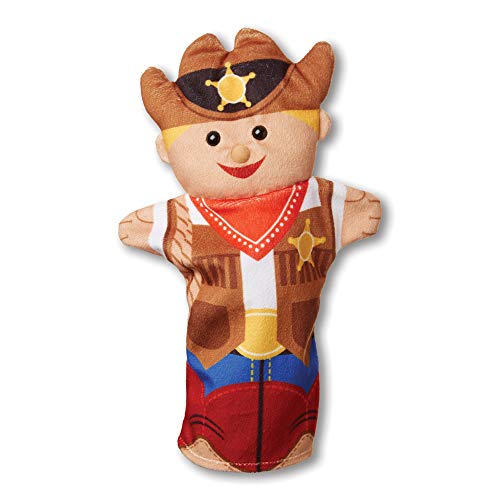 Melissa & Doug Bold Buddies Hand Puppets - The Original (Set of 4, Knight, Pirate, Sheriff, Superhero, Soft Plush, Great Gift for Girls and Boys - Best for 2, 3, 4, 5 and 6 Year Olds)