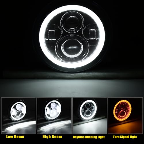 YEEGO DIRECT 7 inch Motorcycle LED Headlight 4.5 inch Fog Passing Lights for Road Kin-g Ultra Clas-sic Elec-tra Street Gli-de Tri Cvo Heri-tage Softail Sli-m De-luxe Fat-boy, DOT Approved (Silver) by YEEGO DIRECT - Image 3