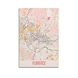 OKAHYS Italienisches Florenz-Poster, Vintage-Karte, 