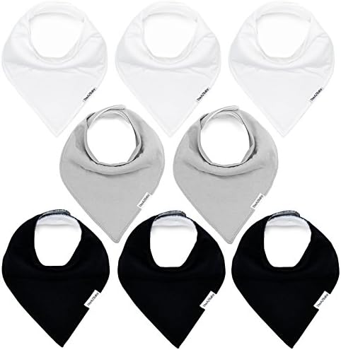 TheAZBaby Baby Bandana Drool Bibs 8 Pack Baby Bibs for Boys, Girls, Unisex Basic Colors