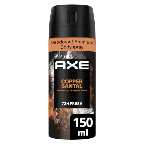 Axe Desodorante Aerosol 72h Copper Santal para Hombre Fragancia Azúcar Moreno y Pimienta 150ml