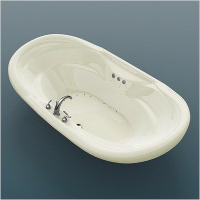 Antigua 41 x 70 x 23" Oval Air Jetted Bathtub Color/Trim / Tile Flange / Pump: Bone / Brushed Nickel / No / Right