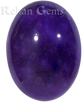 Rehan Gems 33 Carat Amethyst Oval Cabochon Flatback Semi-Precious Gemstone Cabochon, Making Jewelry Pendent/Ring 19X26mm
