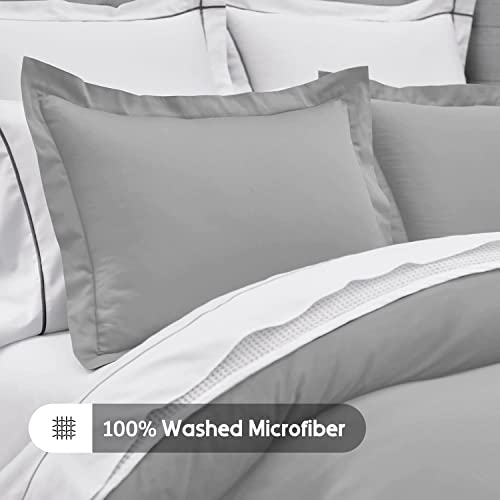 Nokolulu King Sham Pillow Covers: Solid Soft Breathable Bed Pillow Shams - Modern Farmhouse Decorative Microfiber Pillow Cases Set Of 2 (20 X 36 Inches, Grey) #TOP3