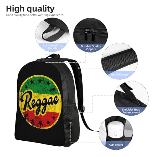 Jamaican Reggae Logo Backpack Simple Leisure Travel Backpack Outgoing Daypack 16 inch4