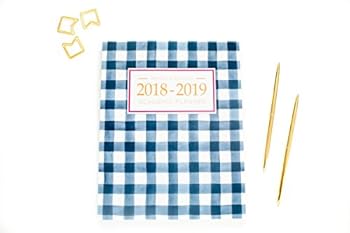 2018-2019 Academic Planner Weekly and Monthly : Calendar Schedule Organizer and Journal Notebook with Inspirational Quotes and Gingham Cover (August 2018 Through July 2019)