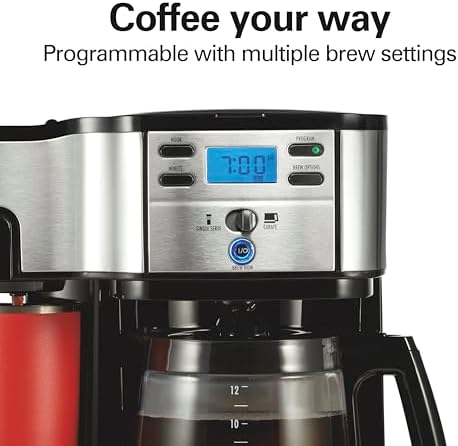 Hamilton Beach 2-Way Brewer Coffee Maker, Single-Serve and 12-Cup Pot, Black/Stainless Steel(49980A), Carafe - 5