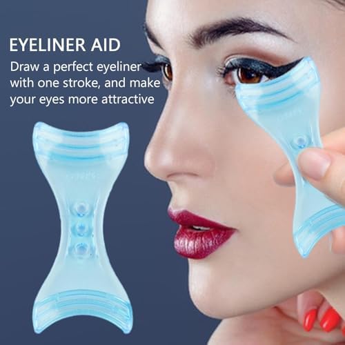 Makyaj Şablonları,Kaymaz Yeniden Kullanılabilir Güzellik Araçları | Yeni Başlayanlar İçin Göz Makyajı Şablonu,Kadınlar için Acemi Kızlar Ev Salon Arkadaşlık Günlük Seyahat Partisi Doğum Günü Tatili - Görsel 6