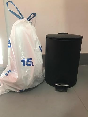 PROTEC&CO Sac Poubelle 15L Le Seul 4 en 1 Du Marché : Ultra Résistant Anti Bactérien Anti Odeurs Poignées Coulissantes Spécial Salle De Bains 3 L à 15 L Rouleau de 25 sacs – vue 6