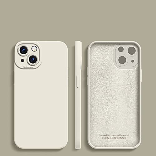 Coque silicone liquide blanche pour iPhone 13 Pro protection carrée