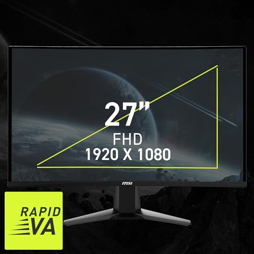 Image of msi MAG27C6F 27-inch 1920 x 1080 (FHD), Rapid VA, Gaming Monitor 180Hz, AMD FreeSync, 0.5ms, HDMI, Display-Port, VESA, Tilt, Black