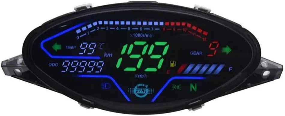 Motorcycle Odometer Gauge LED Digital Motorcycle Tachometer RPM Dashboard For Biz 100 C100 1998-2005