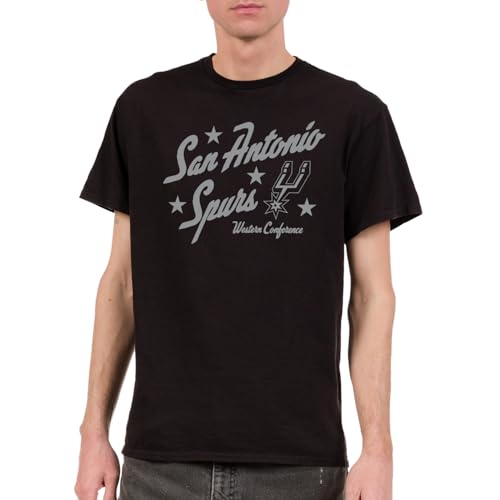 Junk Food NBA - San Antonio Spurs - Prime Time - Officially Licensed Adult Short Sleeve Fan Tee for Men and Women Black