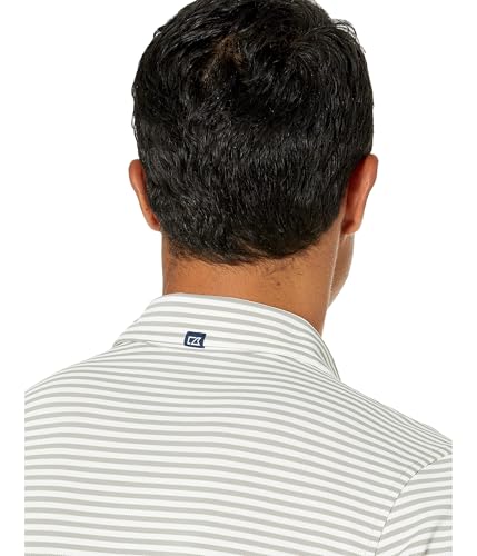 Image of Cutter & Buck Mens Short Sleeve Virtue Eco Pique Stripe Recycled Mens Big and Tall Polo