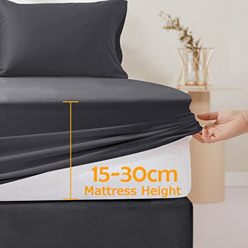 Protège matelas imperméable 180x200 gris anthracite pour lit double