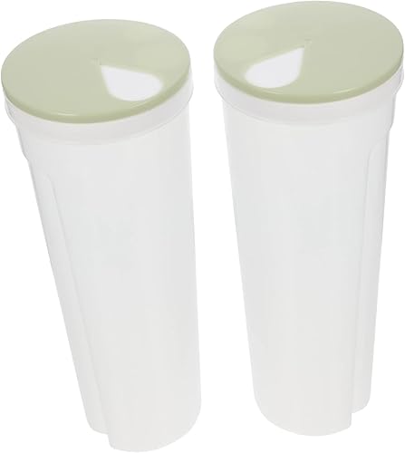 Tarros de almacenamiento, paquete de 2 recipientes de plástico para almacenamiento de alimentos, tarros de aperitivos herméticos organizadores de