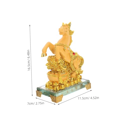 Statuette cheval debout dorée sculpture moderne objet collection - 3