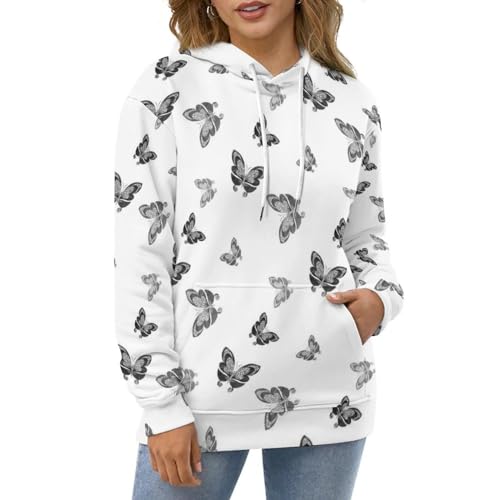 Sweat à Capuche Papillon Gris pour Vos Sorties Chill - 5