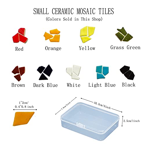 Orange Ceramic Mosaic Tiles Assorted Sizes And Shape Bulk Small Ceramic Tile Mosaic Pieces Crafts Supplies For Bathroom Outdoor Floor Coasters Flowerpots Vases(1-2Cm,200G) #TOP2