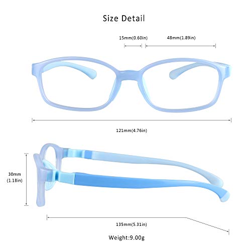 Image of LifeArt Kid Blue Light Blocking Glasses, Filter 85% of Harmful Blue Light, Anti Eyestrain and Blurry, Computer Glasses, Cut UV400 Anti Glare(Blue)