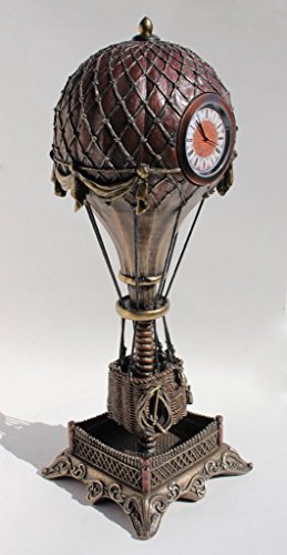 Estatua Globo Aerostático Steampunk con Reloj miniatura 5
