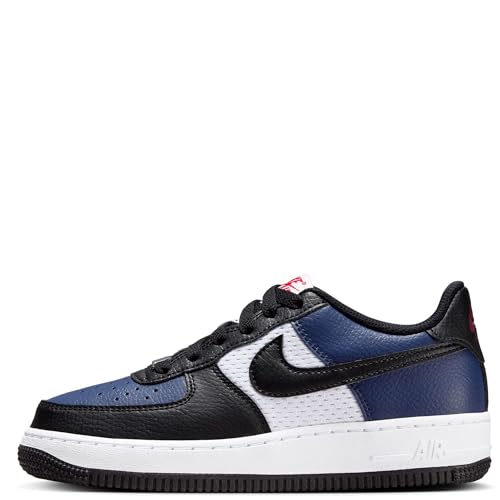 Nike Air Force 1 Big Kids' Shoes (HJ9201-400, Midnight Navy/White/University Red/Black) Size 6