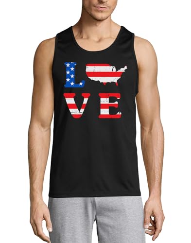 Camiseta sin mangas Love USA Flag ideal para entrenar en verano