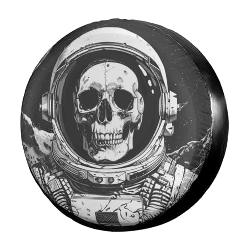 Image of Dujiea Astronaut Music Skull Spare Tire Cover, Universal Wheel Tire Cover Waterproof Dust-Proof Tire Protectors for Trailer Rv SUV Truck Camper and Many Vehicle 14 15 16 17 Inch