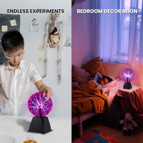Image of Tradeopia 3.5 inch Interactive Plasma Ball - Mesmerizing Light Show, Perfect for Desk Decor and Science Enthusiasts