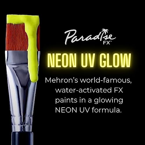 Image of Mehron Paradise FX UV Neon Glow - Stardust - Neon Yellow /Yellow UV 0.25 oz | Pro Water-Activated Shimmer Paint for Raves, Costumes, SFX, Halloween, Stage, Screen, Theater & Cosplay