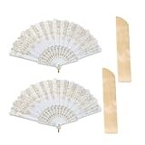 COACOM Scomparti da 2 Pezzi, Borse Portaoggetti da 2 Pezzi, Ventagli Pieghevoli in Stile Cinese con Un Unico Fiore, Oggetti di Scena E Accessori per Spettacoli di Danza.