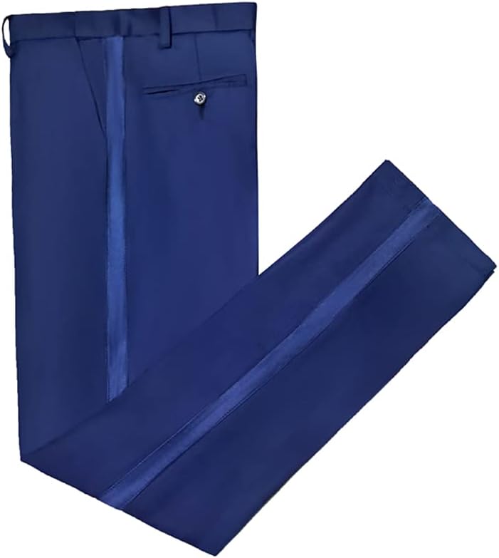 Classic Style Tuxedo Pants Black Edge Suit Trousers Black Satin Trimmed Trousers 1 Piece Man Pant