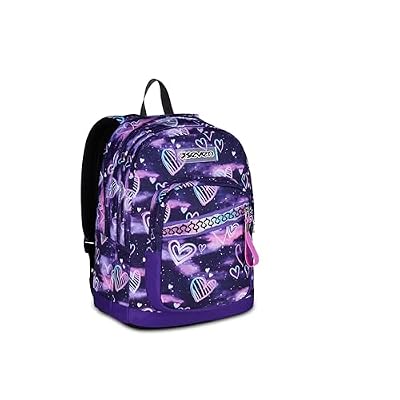 Seven Zaino New Fit, Doppio Scomparto, Tasca Porta Borraccia, Scuola e Tempo Libero, Overheart, Bambine e Ragazze, viola/nero
