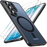 BESINPO Für Samsung Galaxy S26 Ultra Hülle Mit 2 Panzerglas Glas,S26 Ultra Hülle [TOP Militärschutz] Kompatibel Mit MagSafe, Militärschutz Handyhülle Für Matt Transluzente Schutzhülle Cover(Schwarz)