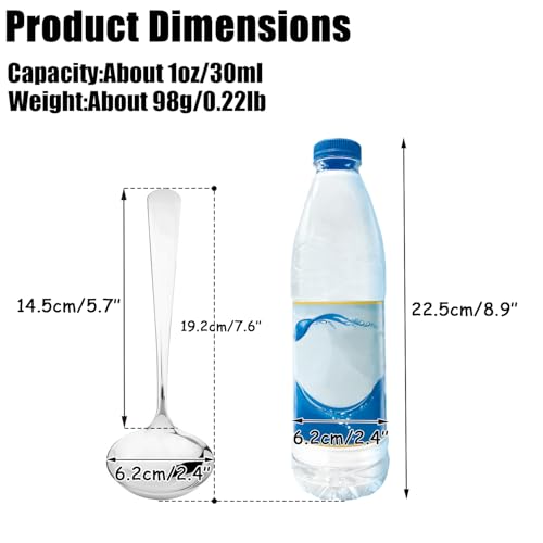 image for Wenkoni Small Soup Ladles,Sauce Gravy Soup Spoon Ladles,2 Pack SUS 304