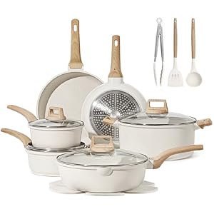 CAROTE 16pcs Nonstick Cookware Sets, Pots and Pans Set