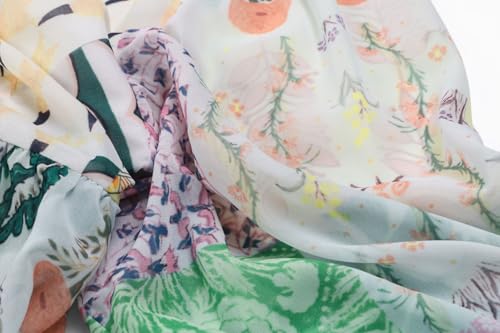 Image of CHARTOU Women Boho Floral Printed Long Dress Summer Lantern Half Sleeve Beach Flowy Loose Swing Chiffon Sundress