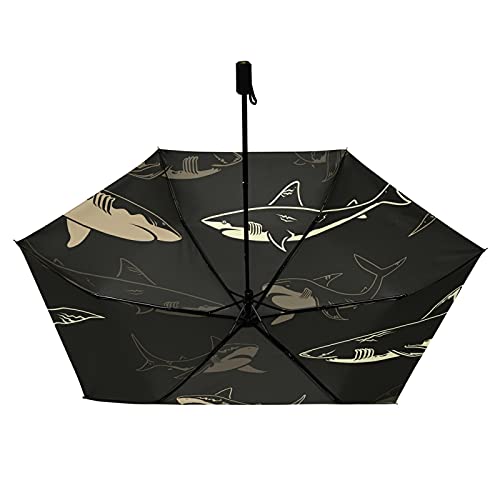 Parapluie pliable vintage au design requin élégant et robuste