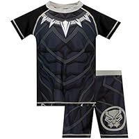 Marvel Bañador de Dos Piezas para niño Black Panther Negro 6-7