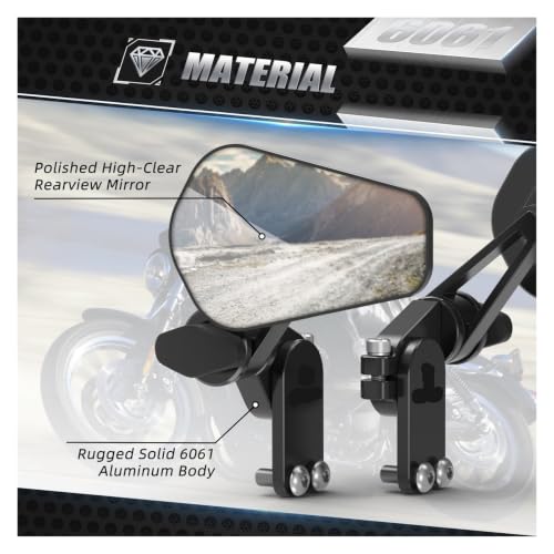 Espejo retrovisor anticaídas con protector de mano integrado para moto 4
