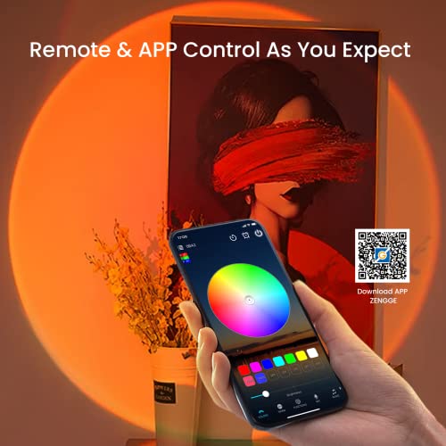 Tsrarey Sunset Lamp With App & Remote Control, Endless Color Sunset Projection Lamp Led Night Light,Sunset Lamps Projector For Party Christmas Gifts Photography Bedroom Decor Sunset Lights #TOP2