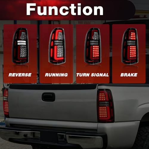 Image of EOMD DOT Approved LED Tail Light Assembly Compatible With 1999-2006 Chevy Silverado 1500 2500 &1999-2002 GMC Sierra 1500 2500 3500 Rear Lamp (Clear Lens, Chrome Housing)