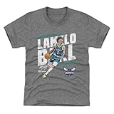500 LEVEL LaMelo Ball Charlotte Hornets Youth Shirt - LaMelo Ball Charlotte Hornets Slant WHT (Tri Gray, 10-12Y Large)