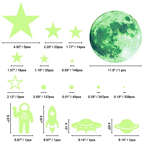 1078 Pcs Glow In The Dark Stars For Ceiling, Glowing Stars For Ceiling Planets, Stars Wall Decals, Solar System Galaxy Space Nursery Wall Stickers Rocket Astronaut Kids Boys Room Decorations Bedroom #TOP5