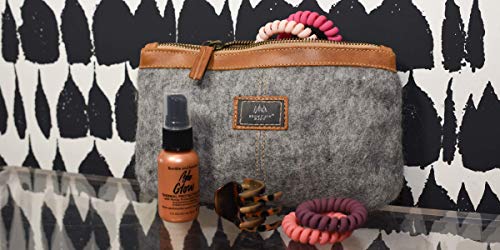 image for Mountain Made Wool and Pure Leather Luxury Travelers Small Cosmetic Ba