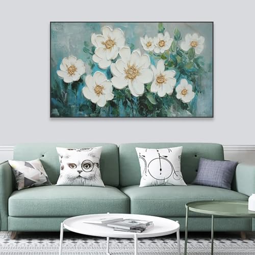 Toile de paysage floral XINBAO affiche fleurs blanches moderne décoration maison